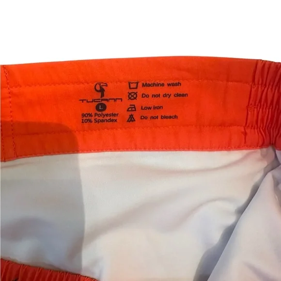 NWT Tucann Black Orange Palm 3” Swim Shorts - Mens Size Large
